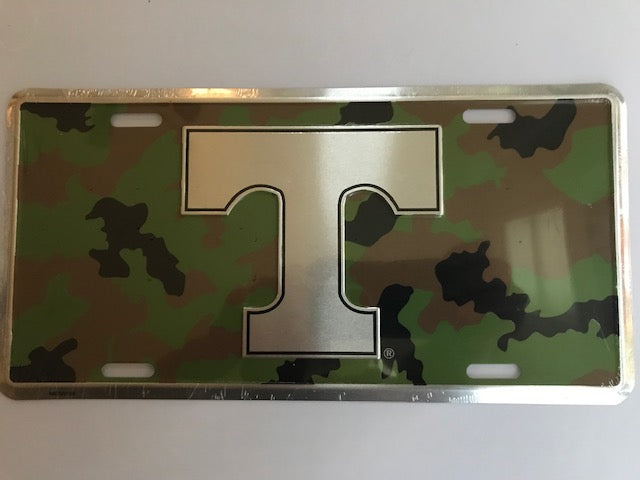 Tennessee Volunteers Camo Metal License Plate Car Tag